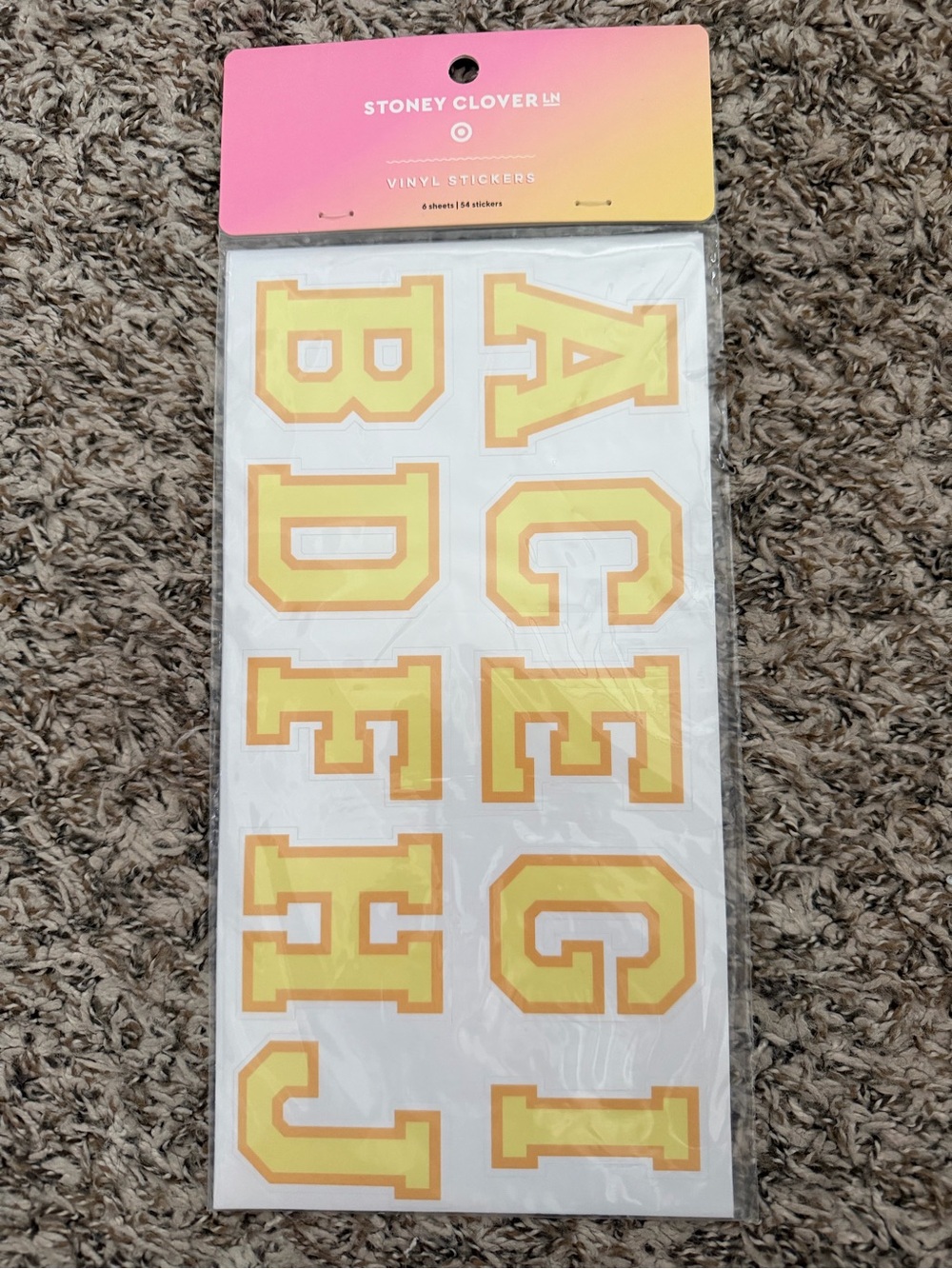 Stoney Clover Lane / Target Yellow Letter Vinyl Stickers